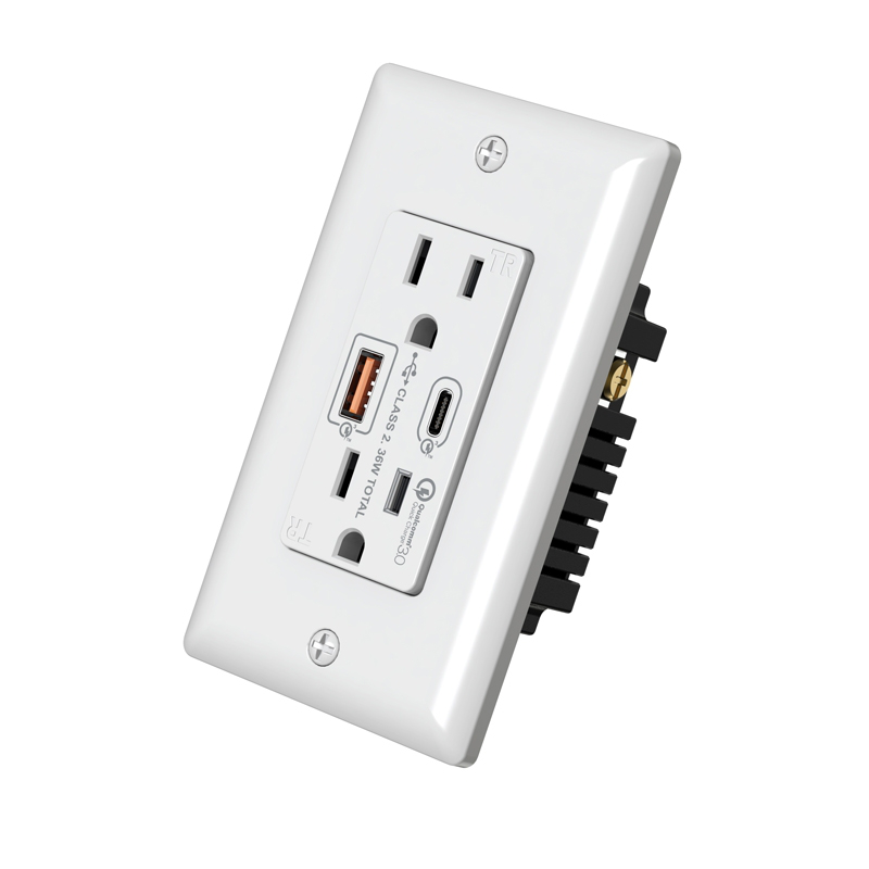 A more recent USB wall outlet