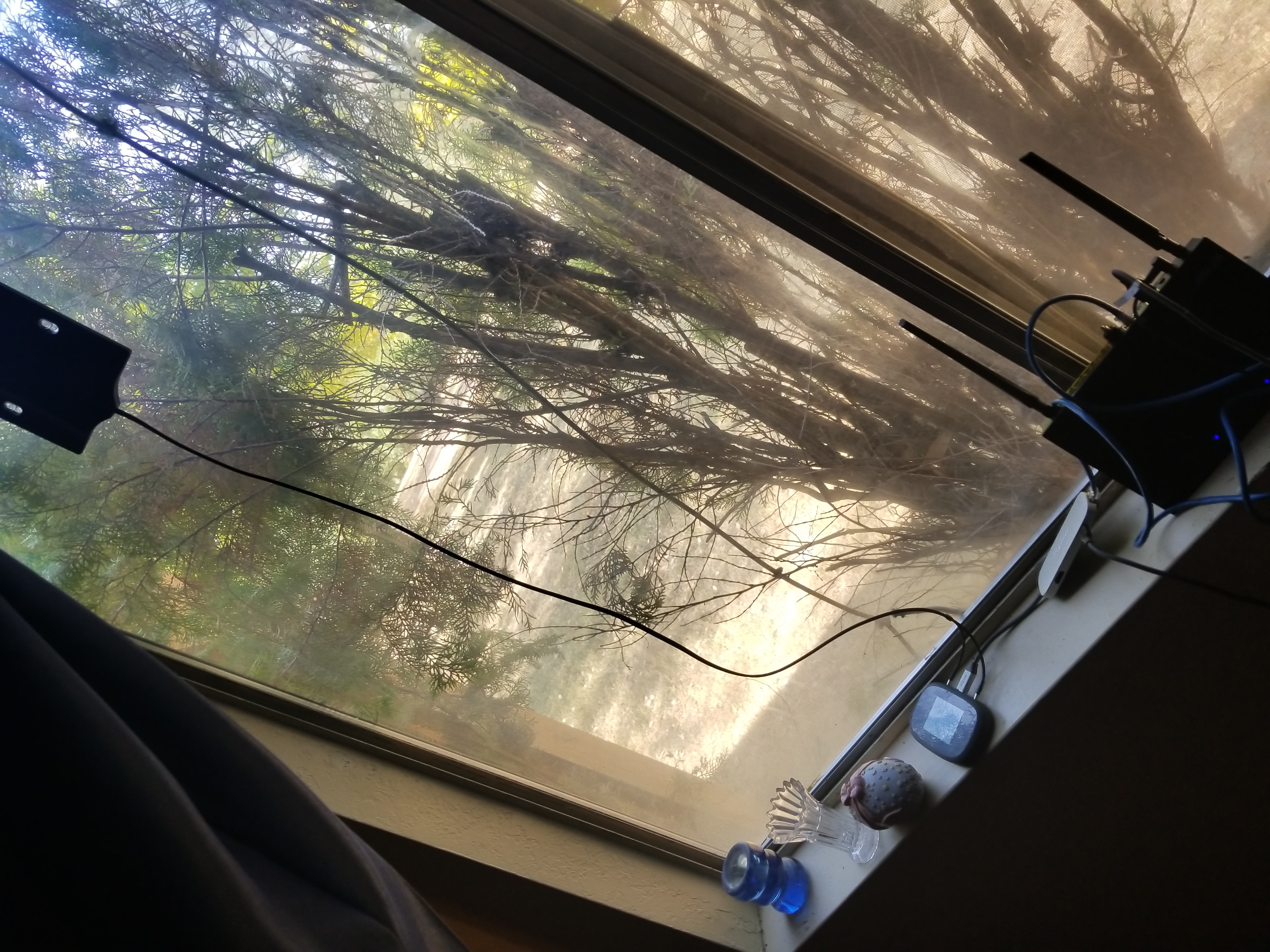 a picture of my window, with a bunch of internet nonsense connected to it